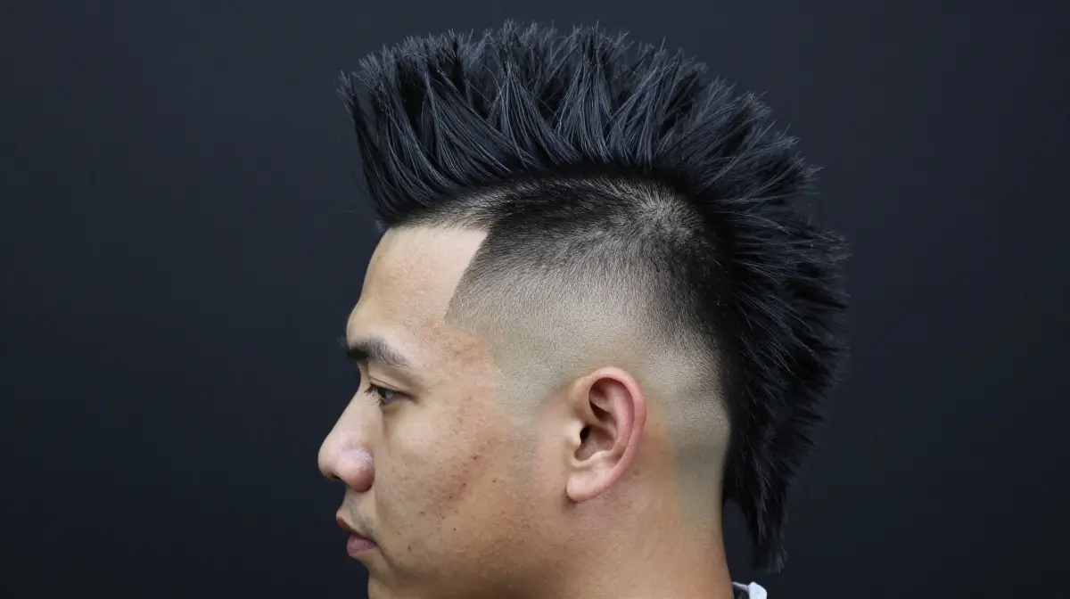 Temple Fade with Mohawk
