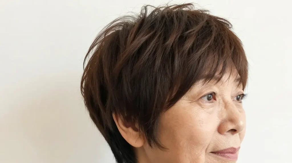 Textured Pixie Cut for Fine Hair at 60