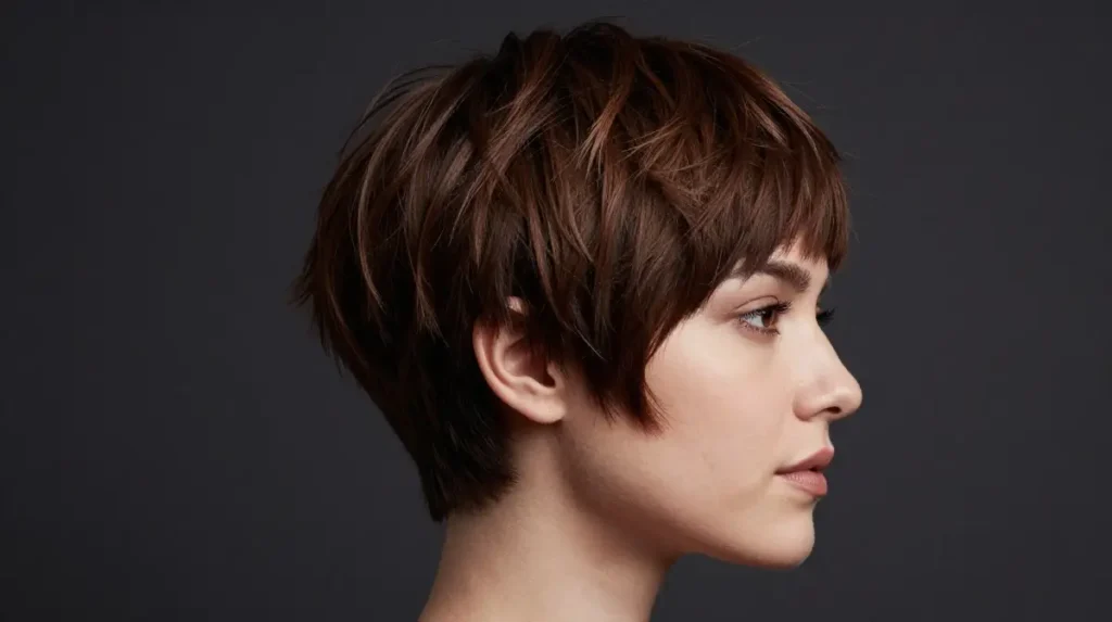 Textured Pixie Cut for Round Face