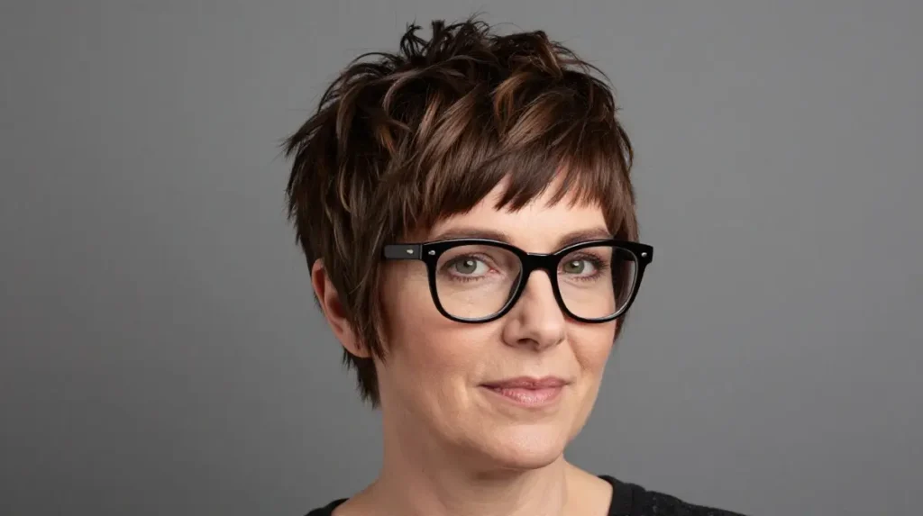 Textured Pixie Cut with Glasses