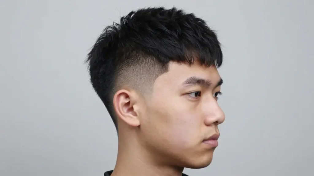 Textured Quiff for Triangle Face
