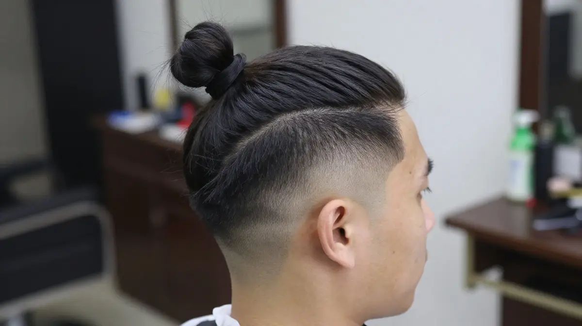 Top Knot with High Fade
