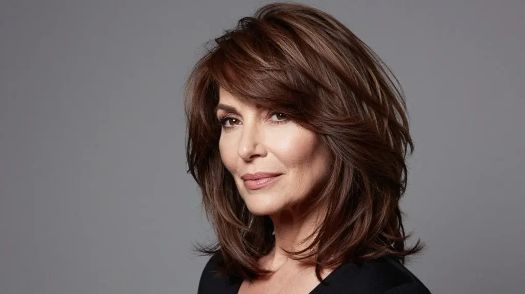 Voluminous Blowout with Layered Cut for Thin Hair