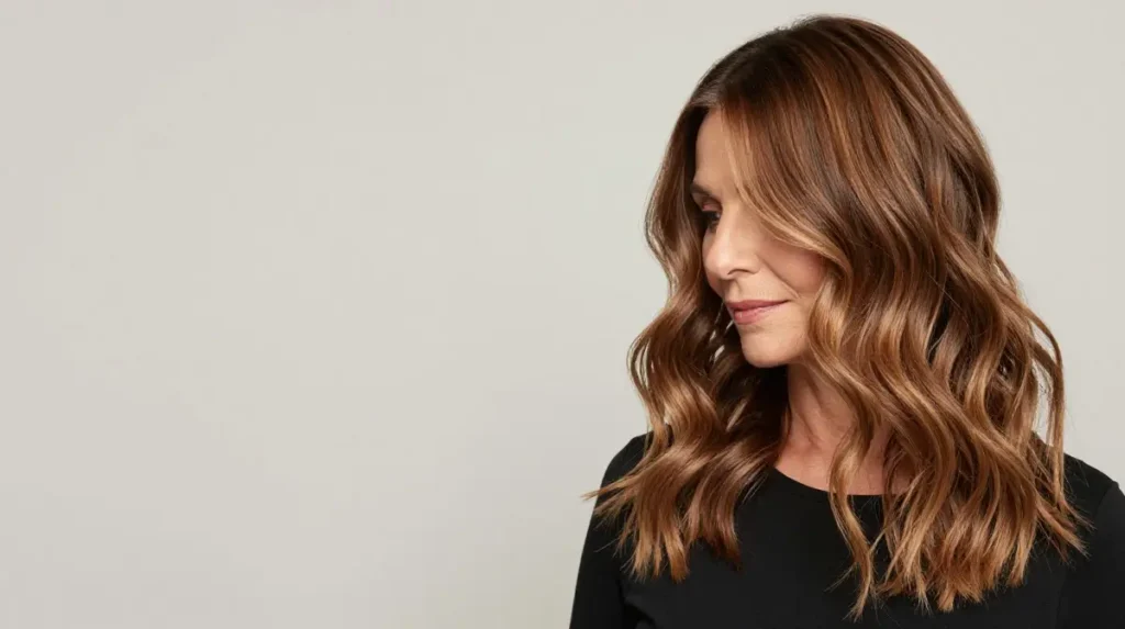 Wavy Balayage Hairstyle for Women Over 40