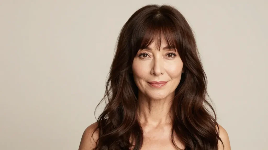 Wavy Hair with Curtain Bangs