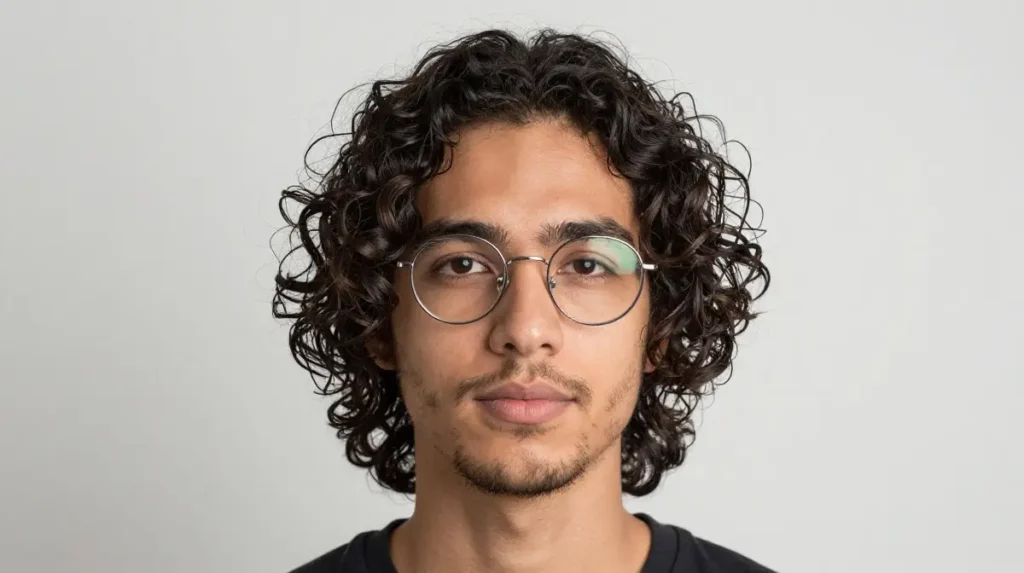 Wavy Hair with Glasses