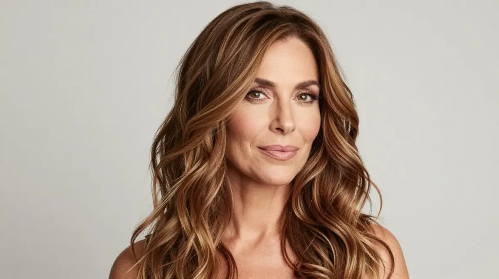 Wavy Hairstyle with Highlights for Women Over 40
