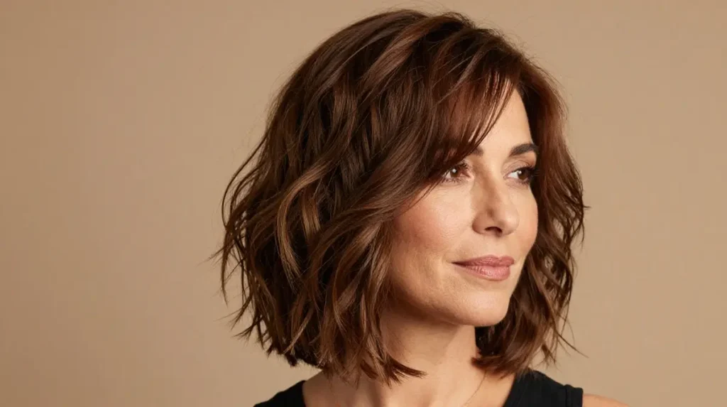 Wavy Layered Bob for Women Over 40