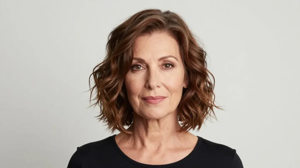 Wavy Layered Bob for Women Over 60