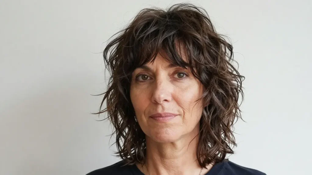 Wavy Shag Haircut for Women Over 40