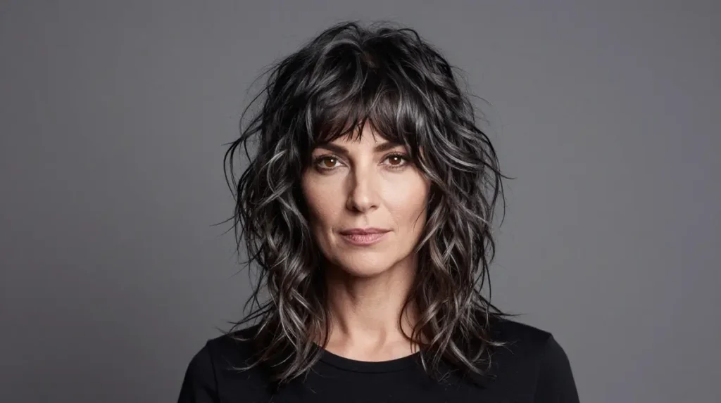 Wavy Wolf Cut with Curtain Bangs