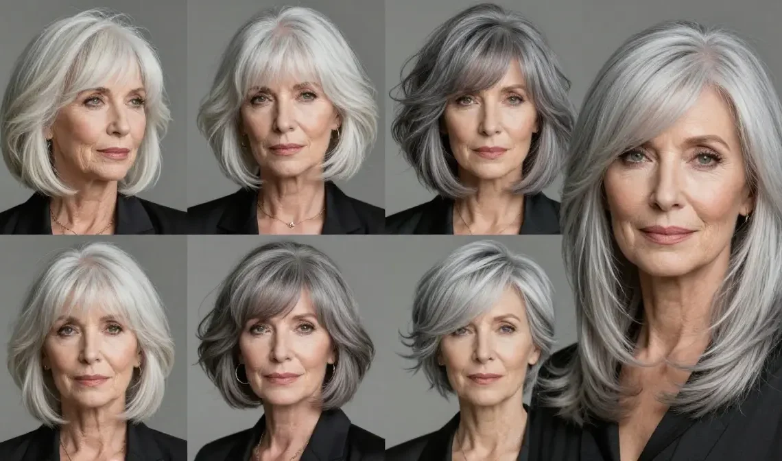 bangs hairstyles for older women