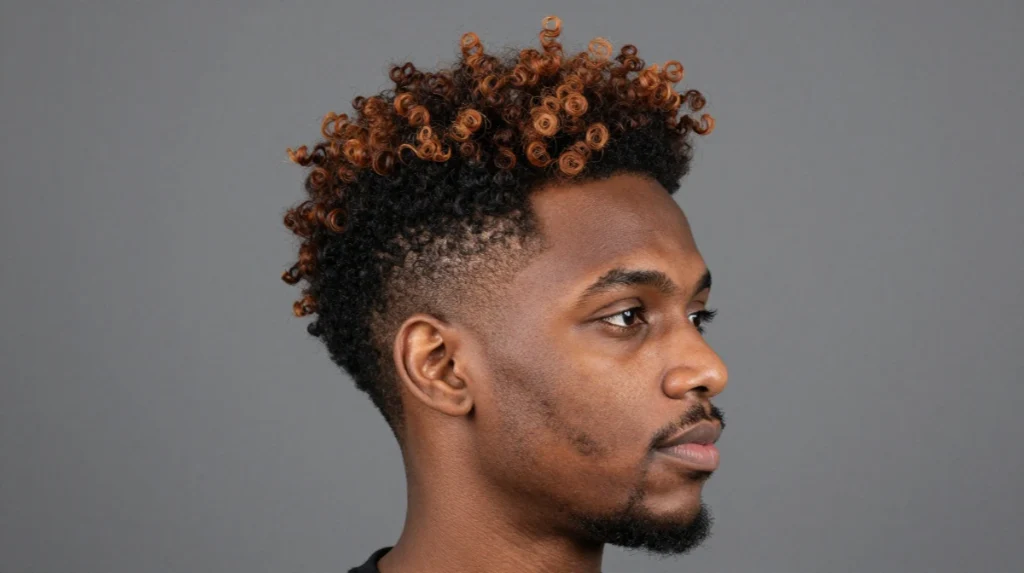 Afro Color Fade with Highlights