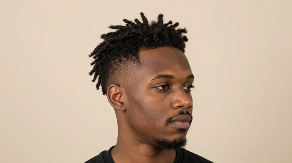 Afro with Dreads on Top Fade