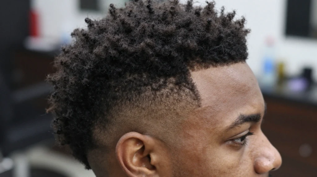 Afro with Hard Part