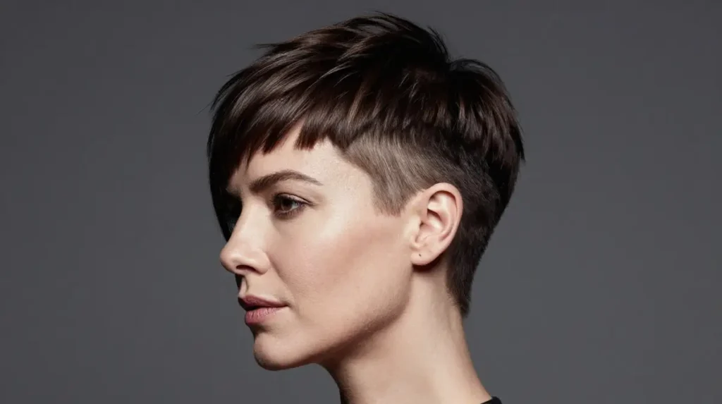 Asymmetrical Undercut Pixie Over 50