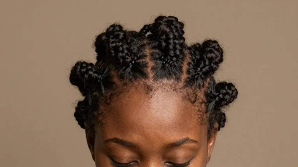 Bantu Knots on Natural Hair