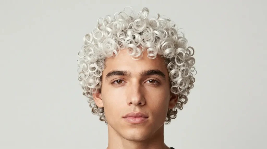 Bleached Curly Hair Men