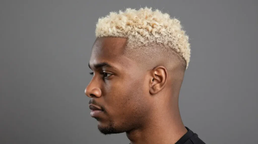Bleached Hair With Skin Fade