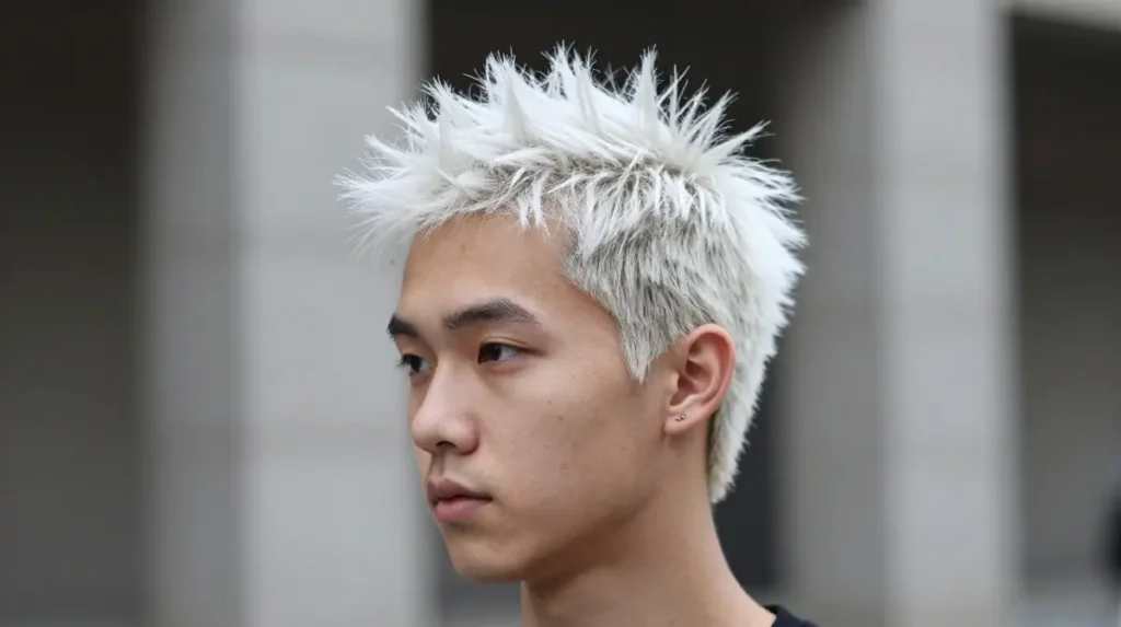Bleached Spiky Hair Men