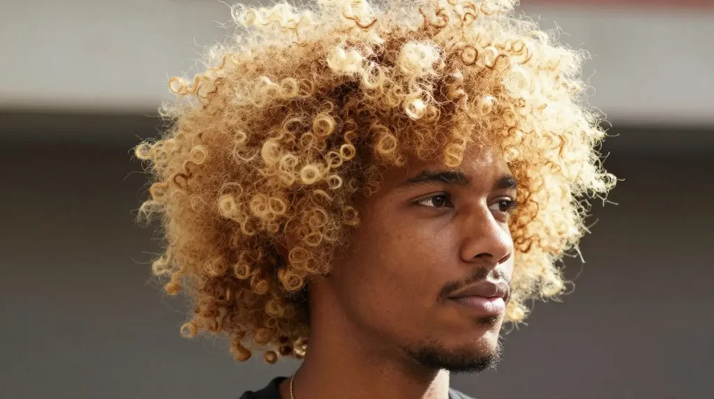Blonde Afro With Natural Texture