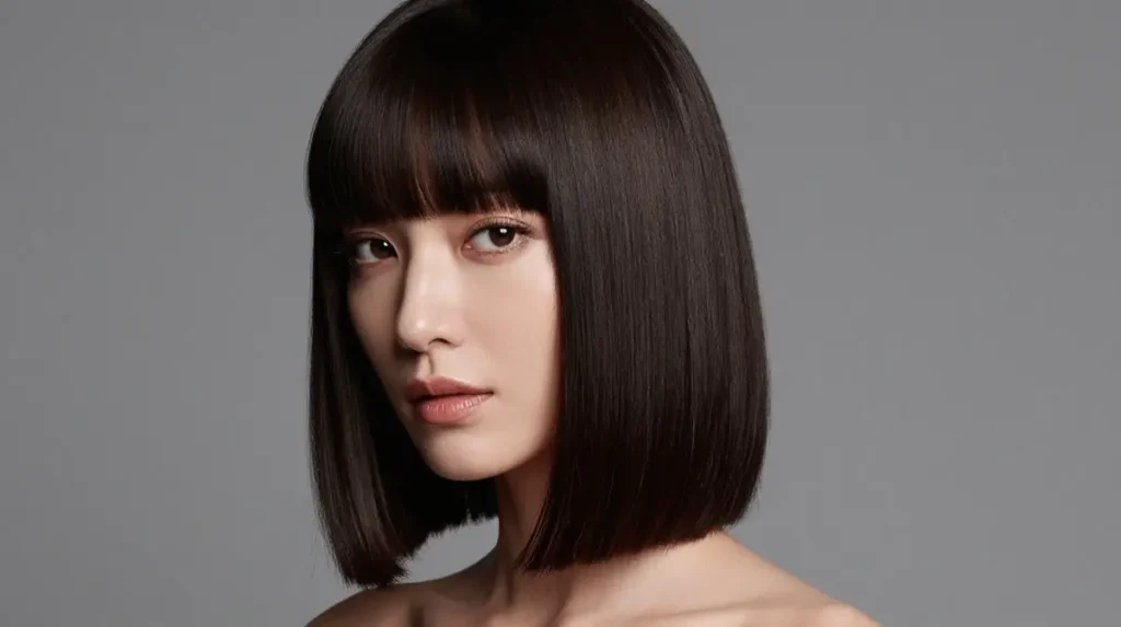 Blunt Bangs with a Collarbone Cut