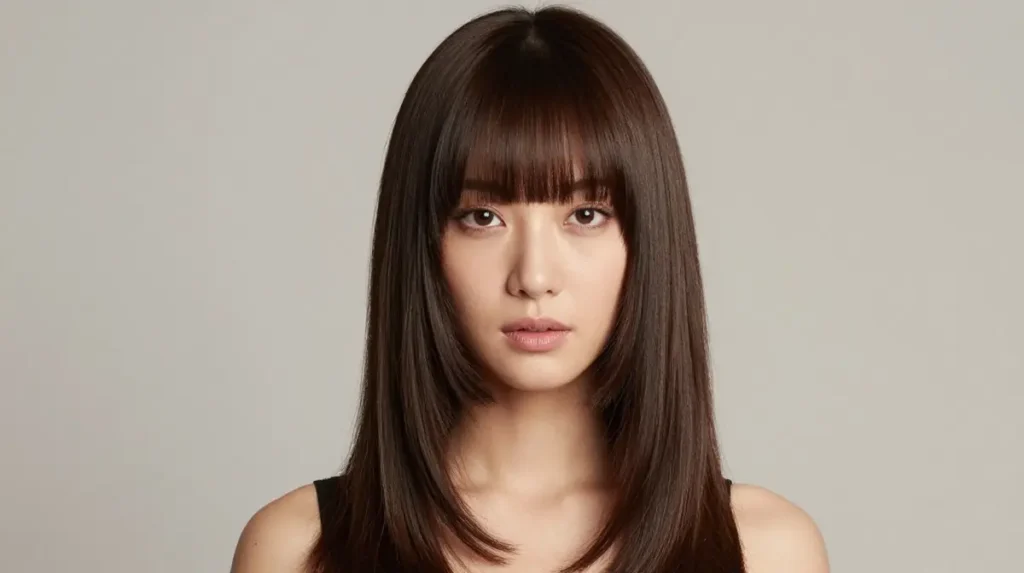 Blunt Curtain Bangs with Rounded Ends