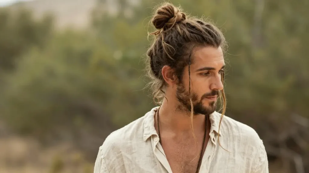 Boho Man Bun Style