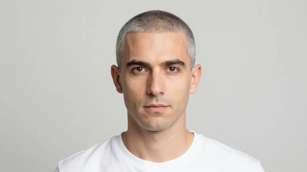 Buzz Cut That Lets Grey Hair Shine