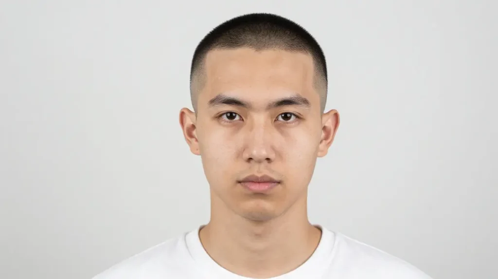 Buzz Cut with a Defined Hairline