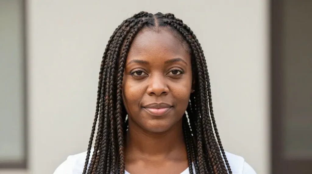 Classic Box Braids at Medium Length