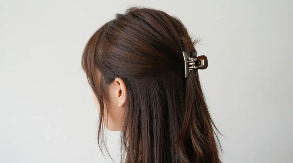 Claw Clip Half Up Hairstyle
