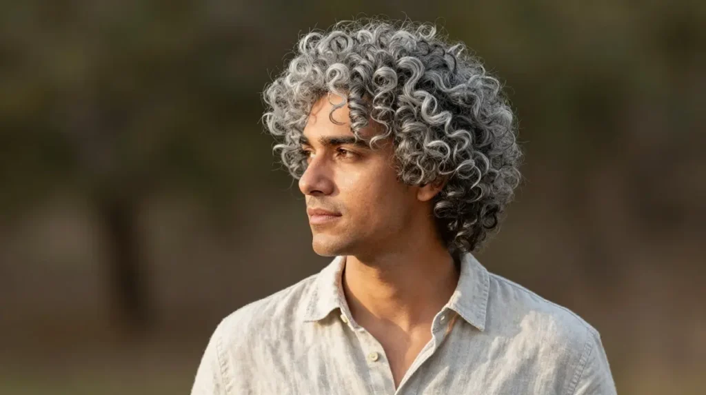 Curly Grey Hair Styled Naturally
