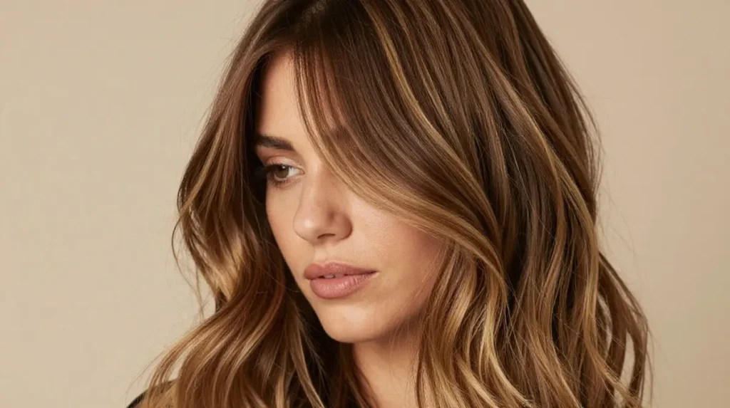 Curtain Bangs with Balayage
