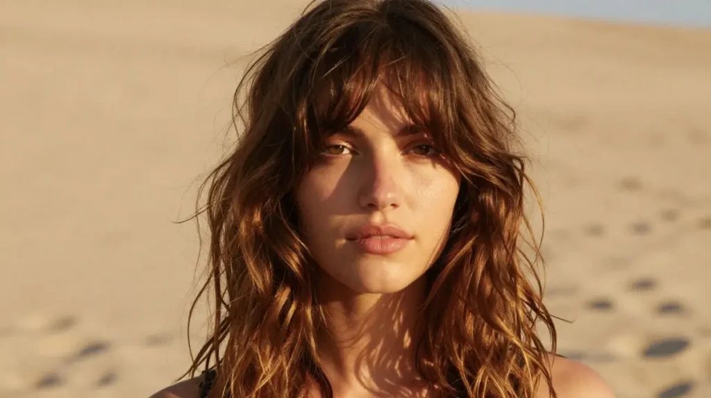 Curtain Bangs with Soft Waves