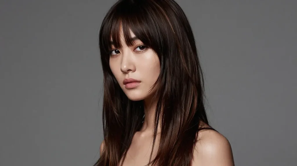 Eye-Grazing Bangs with Textured Ends