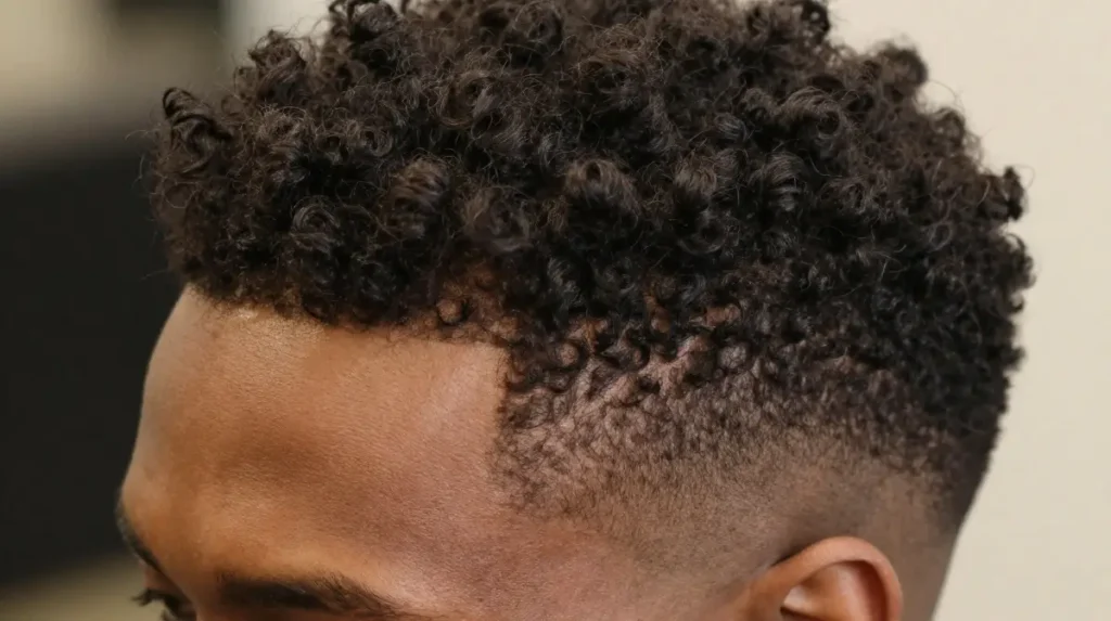 Fade with Curls for Natural Texture