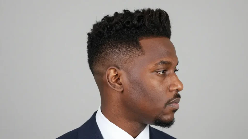 Fade with Pompadour for a Sharp Professional Edge