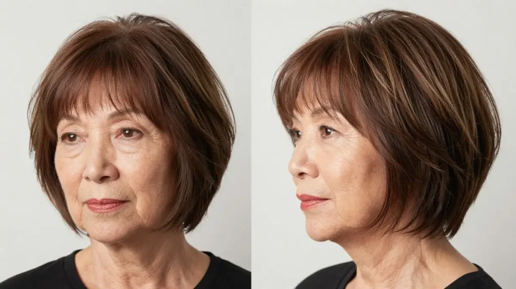 Feathered Bangs with Short Layers