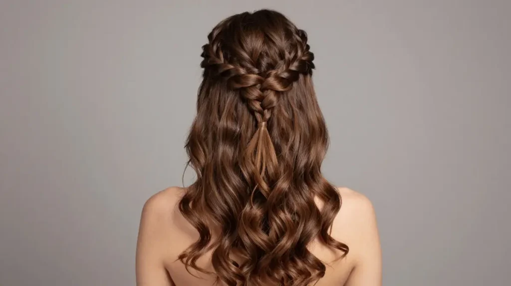 Fishtail Braid Half Up Look