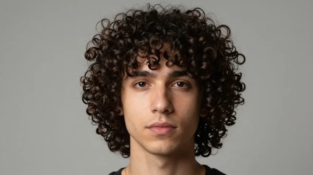 Fringe Hairstyles for Curly Hair Men
