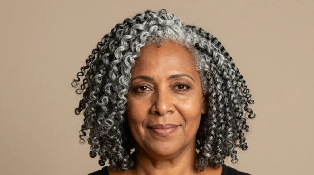 Gray Afro Crochet Braids for Natural Volume