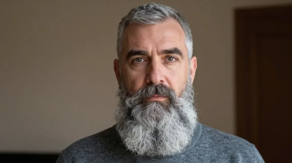 Grey Beard Paired With Short Hair