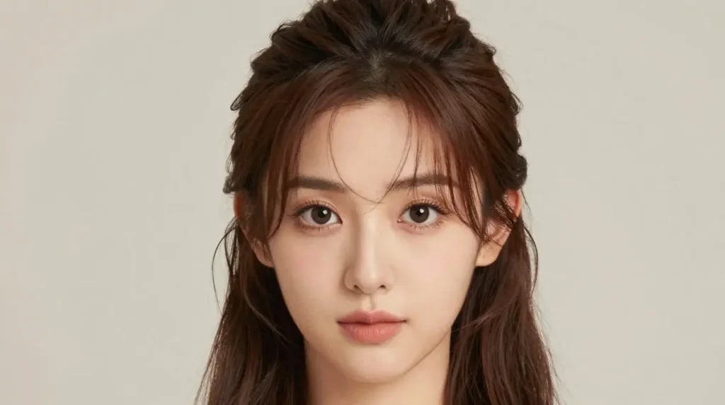 Half Up Hairstyle for Heart Shaped Face