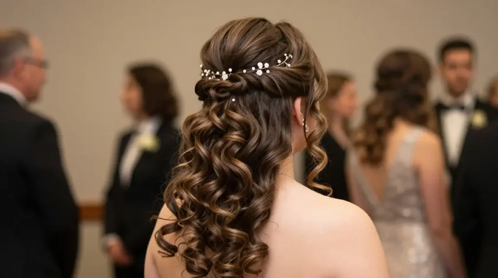 Half Up Hairstyle for Prom or Graduation