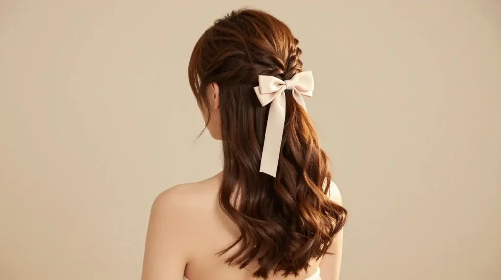 Half Up Hairstyle with Bow