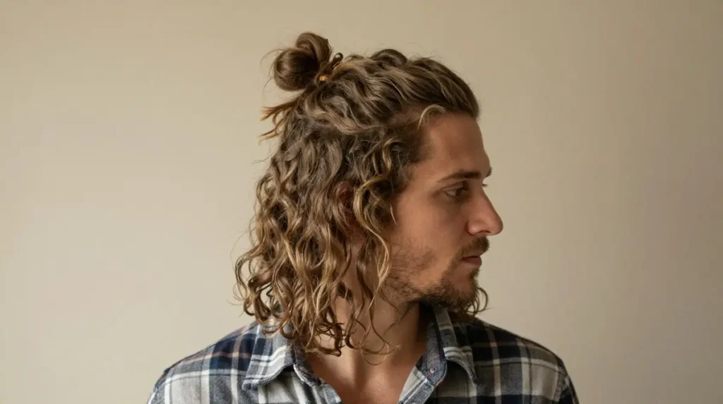 Half Up Half Down Man Bun