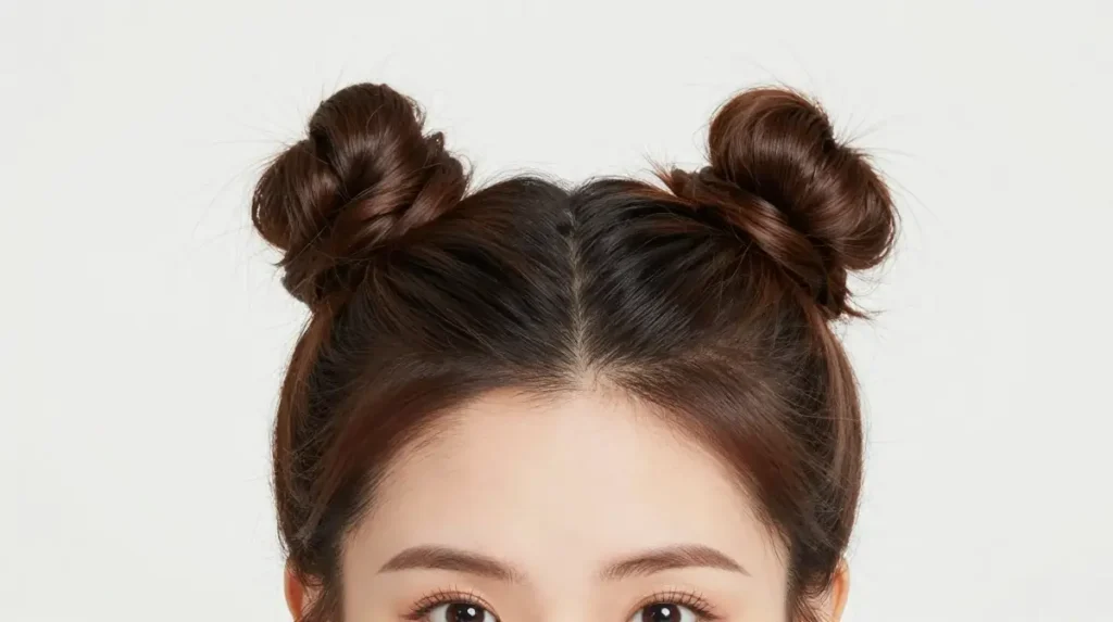 Half Up Space Buns