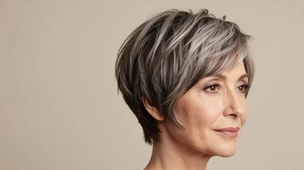 Layered Pixie with Side Swept Bangs