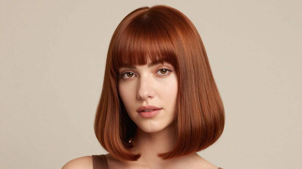 Long Bob (Lob) with Blunt Bangs